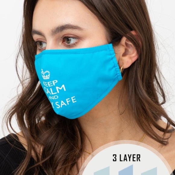The King Kouture Accessories - (3 pc)Stay Calm Cotton Face Mask + 2 Filters